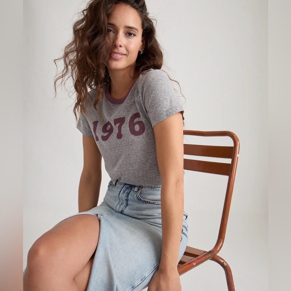 Marine Layer 1976 Easy Crew Graphic Tee - Large / Heather Grey